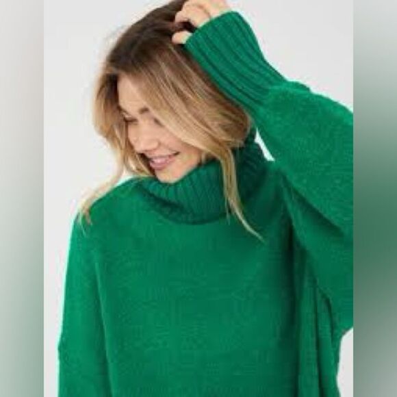 AERIE OFFLINE Green Alpine Chillside Turtleneck Sweater *NEW* - Picture 3 of 10